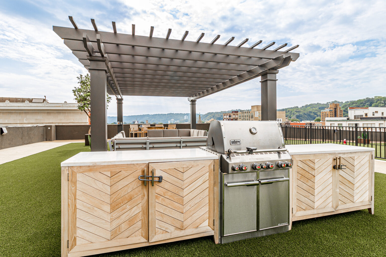 Rooftop grill area