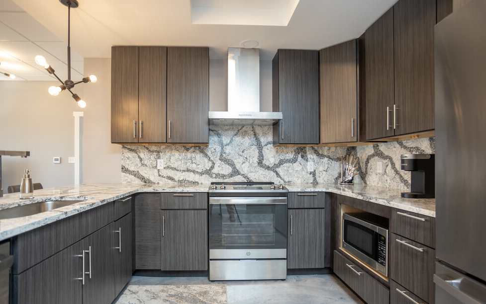 High-end residential kitchen with FlowStone flooring
